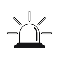 Emergency siren icon flat design. vector illustration