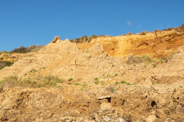 Fototapeta premium Traces d'érosion sur les falaises au nord de la Pointe aux Oies - Wimereux - Pas-de-Calais