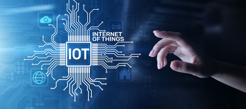 IOT Internet Of Things Digital Transformation Modern Technology Concept On Virtual Screen.