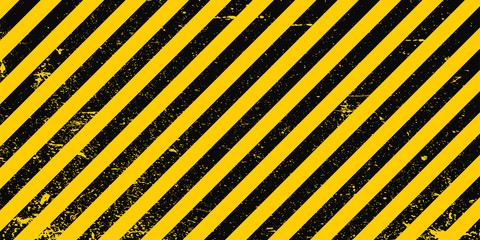 Industrial background warning frame grunge yellow black diagonal stripes, vector grunge texture warn caution, construction, safety background - obrazy, fototapety, plakaty