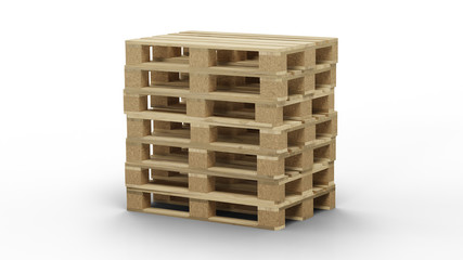 Some standard wood pallet straight stacked