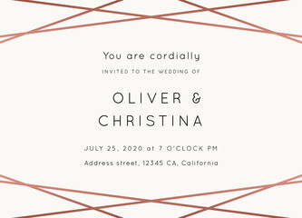 WEDDING Invitations Rose Gold Vector