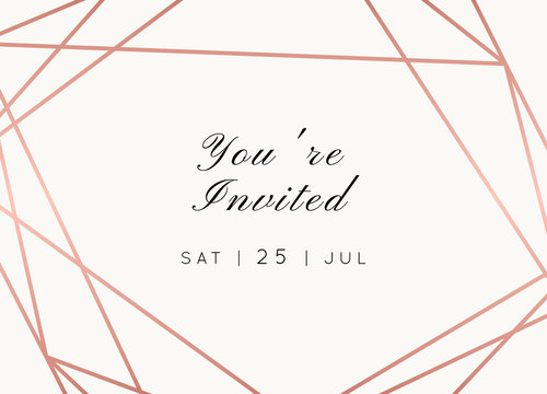 WEDDING Invitations Rose Gold Vector