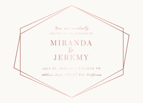 WEDDING Invitations Rose Gold Vector
