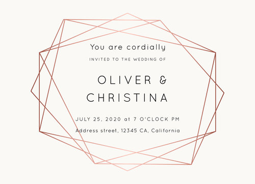 WEDDING Invitations Rose Gold Vector