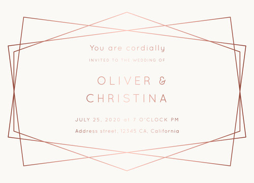 WEDDING Invitations Rose Gold Vector