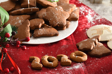 christmas cookies with chocolate and nuts