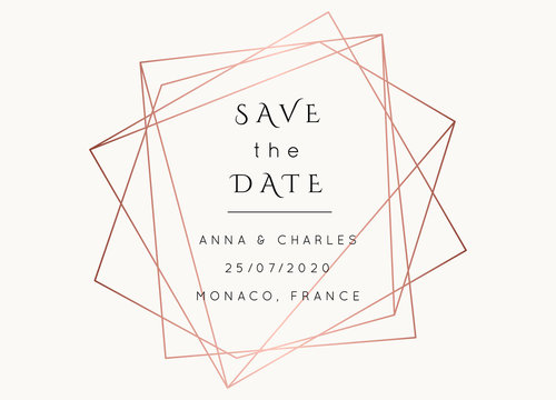 WEDDING Invitations Rose Gold Vector