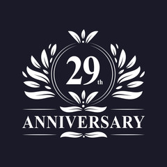 29 years Anniversary logo, luxurious 29th Anniversary design celebration.