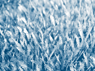 Fototapeta premium winter background with snowflakes crystals patterns and snow on frozen grass