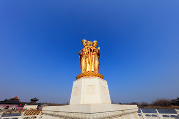 Bodhi Island Chaoyang Bodhisattva sculpture, Tangshan City, Hebei, China.