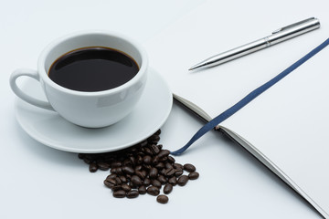 Black coffee on a table