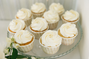 Candy bar.  White cupcakes.  The concept of children's birthday parties and weddings