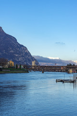 Town of Lecco, Italy in December time