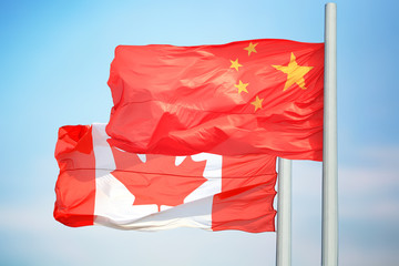 Flags of China and Canada