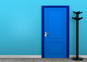 Colorfull room and door - 3D
