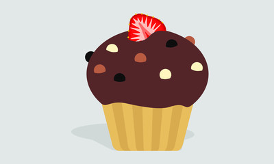 cupcake with chocolate cream