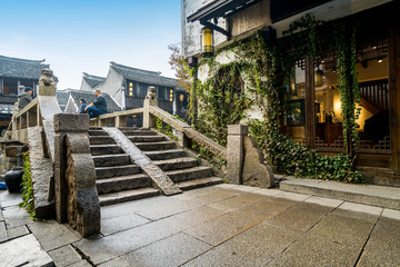 Stone Bridge is in the ancient town, Zhouzhuang Ancient Town, Suzhou, China