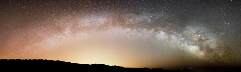 Milkyway in 180 degree view in the nightsky at the Algarve
