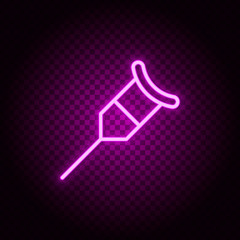 Crutches, help vector icon. Retro style neon vector icon. Vector icon on transparency background