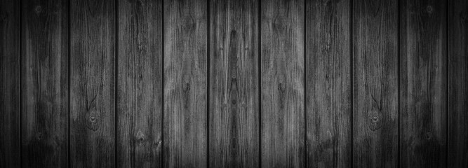Fototapeta premium old black grey rustic dark wooden texture - wood background panorama banner long