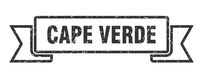 Cape Verde ribbon. Black Cape Verde grunge band sign