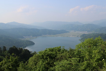 Mountains and Biwa lake in Japan