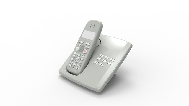 3d rendering of a telephone device isolated in studio background