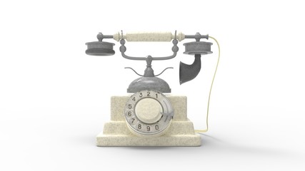 3d rendering of a vintage phone isolated on a studio background