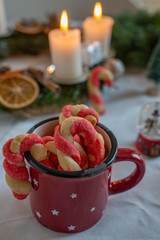Traditional home made Candy Cane Christmas Cookies
