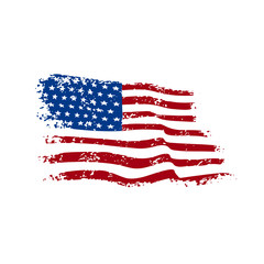 american flag grunge style vector illustration