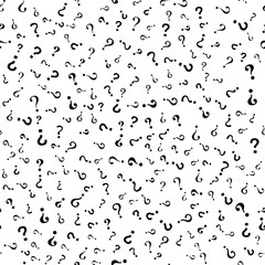 Black seamless background with question marks.