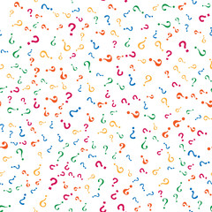Colored seamless background with question marks.