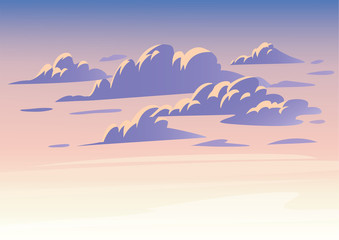 Vector sky clouds. Flat clean style illustration. Background design