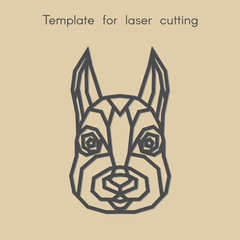 Template animal for laser cutting. Abstract geometriс squirrel for cut. Stencil for decorative panel of wood, metal, paper. Vector illustration.