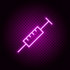 Dope, injection, medical vector icon. Retro style neon vector icon. Vector icon on transparency background
