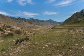 landscape with mountains and blue sky