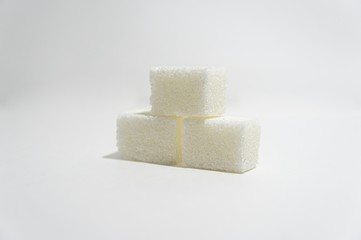 sugar cubes isolated on white background