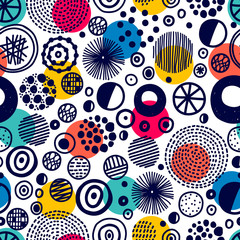Seamless pattern, polka dot fabric, wallpaper, vector. Cheerful polka dot vector seamless pattern. Can be used in textile industry, paper, background, scrapbooking.