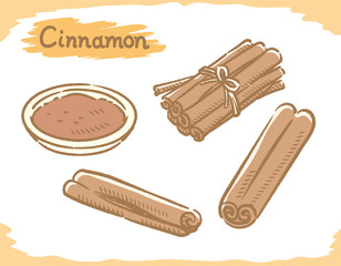 Cinnamon isolated on white.