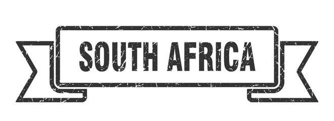 South Africa ribbon. Black South Africa grunge band sign