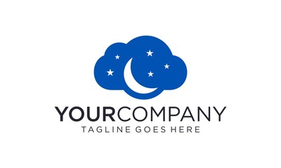 Night cloud for logo designs concept