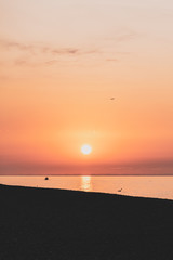 sunset on the beach, batumi, Black sea
