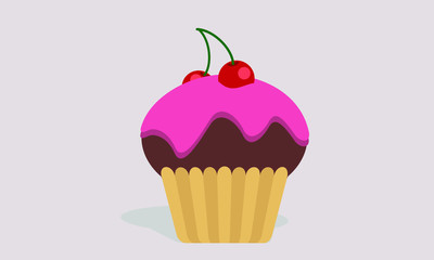 cupcake with two cherry's