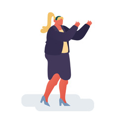 Businesswoman Character Rejoice, Successful Manager Waving Hands on White Background. Business Woman on Peak of Success. Leadership Winner Challenge Goal Achievement. Cartoon Flat Vector Illustration