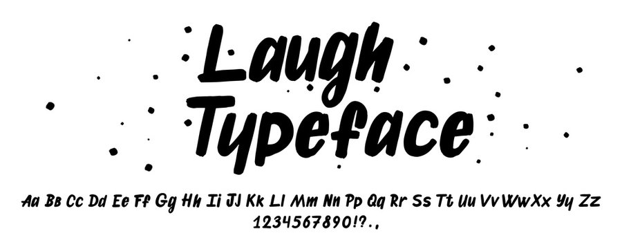 Hand drawn typeface. Painted vector characters: lowercase and uppercase. Typography alphabet for your designs: logo, typeface, card