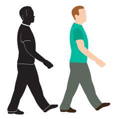 Fototapeta na wymiar vector, isolated, silhouette of a guy walking