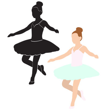 silhouette of a girl who dances, ballerina