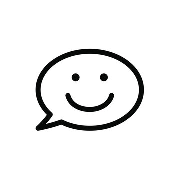 Speech bubbles and smile, on white background, vector image.