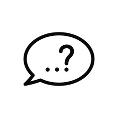 Speech bubbles ellipsis and question mark icon, on white background, vector image.